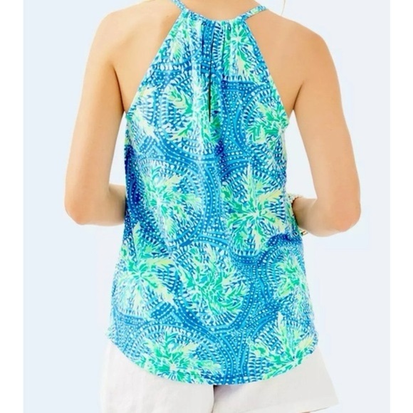 Lilly Pulitzer Lacy Tank Medium Tropic Like It's Hot Blue Greens 26782 - Picture 3 of 7